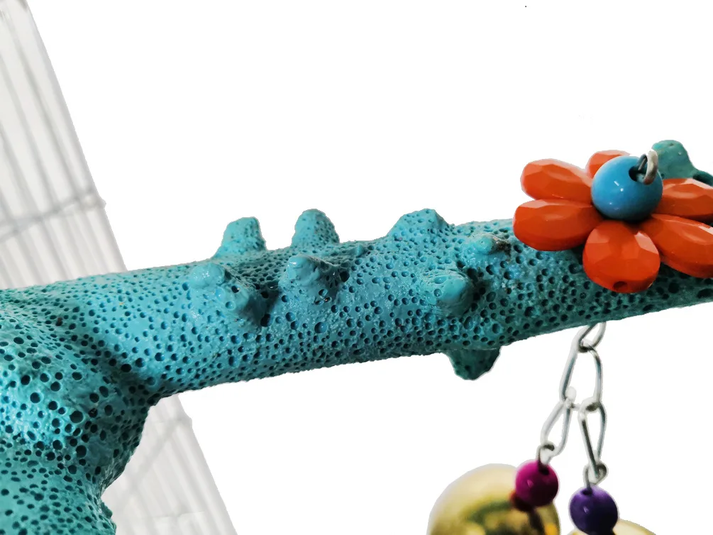 Ветка для попугая перца дерева стоящая клетка птиц аксессуары колокольчик