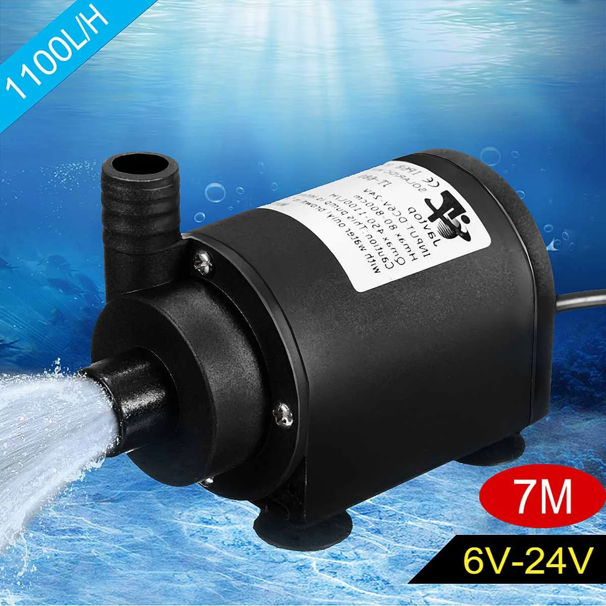 Погружной насос на солнечной батарее 1100 л/ч 7 м 6 24 в пост. Тока|Насосы| |