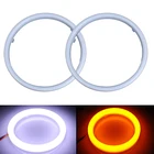 Автомобильный Ангельские глазки светодиодный гало кольца 60 мм 70 мм 80 мм 90 мм 95 мм 100 мм 110 мм 120 мм 12V Светодиодный дневной светильник сигнальных ламп белого и желтого цвета