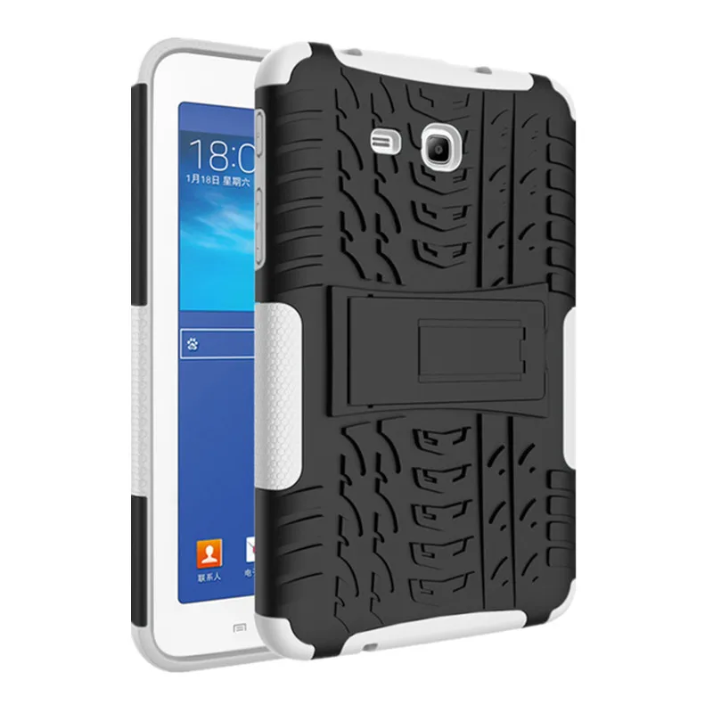 White and Black Чехлы для планшетов для Samsung Galaxy Tab 3 Lite 7,0 ''T110 чехол Гибридный армированный противоударный прочный двойной-Слои Kistand Крышка для SM-T111 - Цвет: White and Black