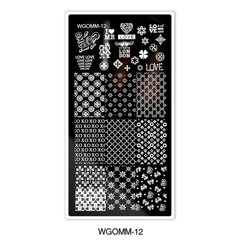 12 1pc Marble Smoke Mandala Nail Stamping Plates Stamping Line Flower Nails Design Nail Images Leaf Manicure Nail Art Set - Цвет: 12