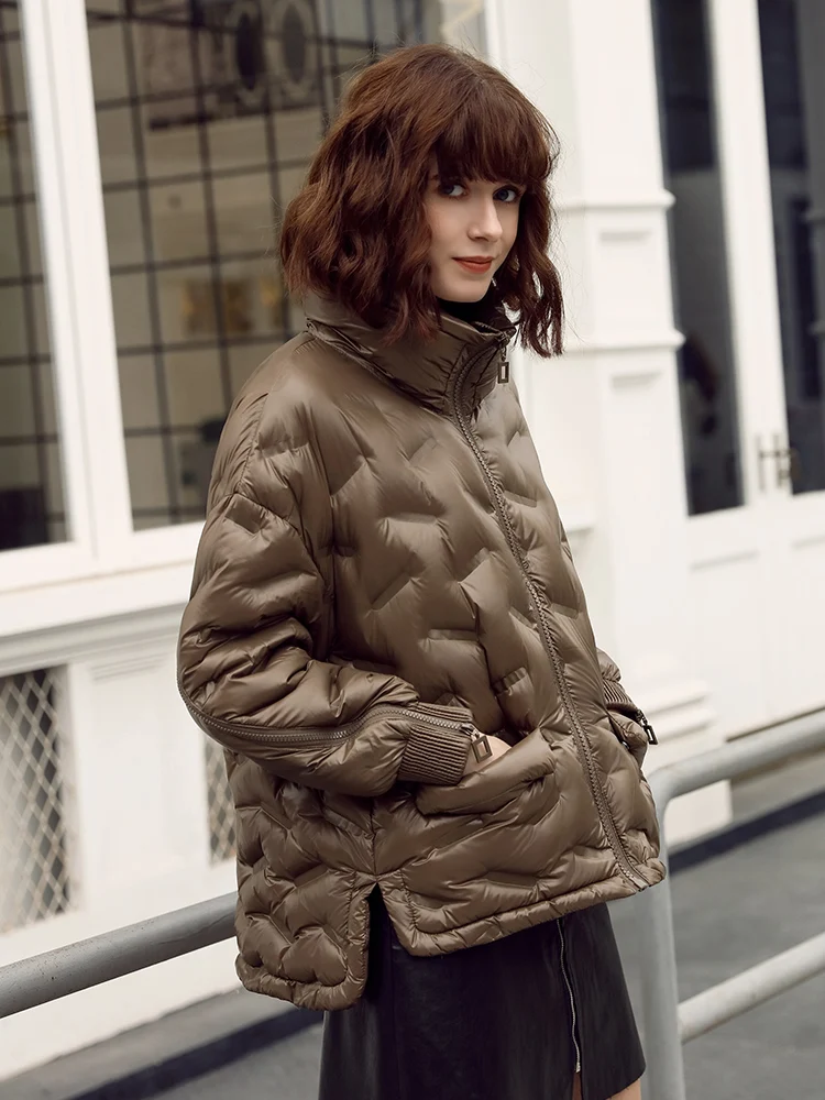 Женское зимнее тонкое пуховое пальто 2019 Модный повседневный женский синий