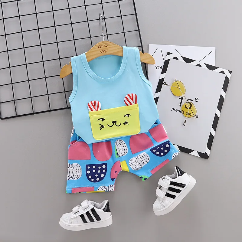 Летняя модная детская одежда для маленьких мальчиков и девочек Одежда из хлопка