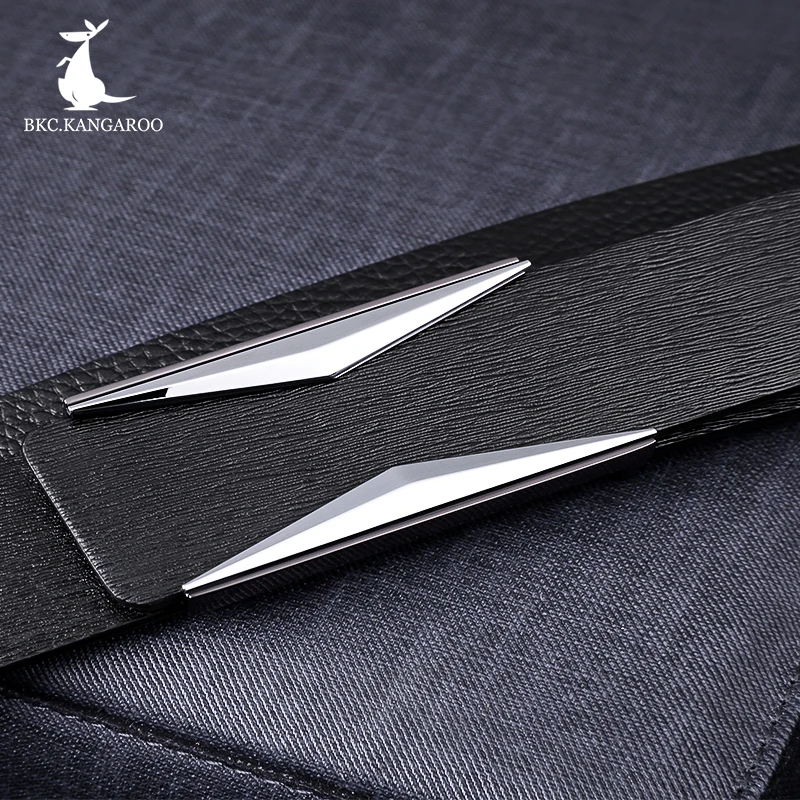 Мужской ремень-кенгуру из натуральной кожи с гладкой пряжкой | Аксессуары для