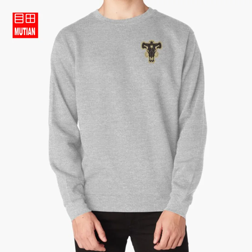 grey-sweatshirt Черный клевер, черный бык, толстовки, черный клевер, Быки, Гильдия, логотип, аниме, комикс, бык - Цвет: grey-sweatshirt