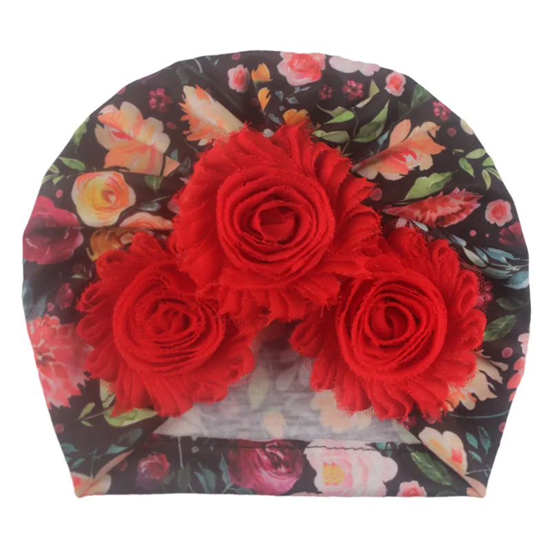 

New lovely Baby Girl Hat soft cute Newborn Baby Hat Bows Turban caps Fashion Floral Baby Indian Beanie print Infant Toddler cap