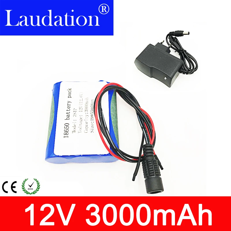 12v батарея 12v3Ah литиевая 18650 12 6 V CCTV/камера/светильник/светодиодный аккумулятор