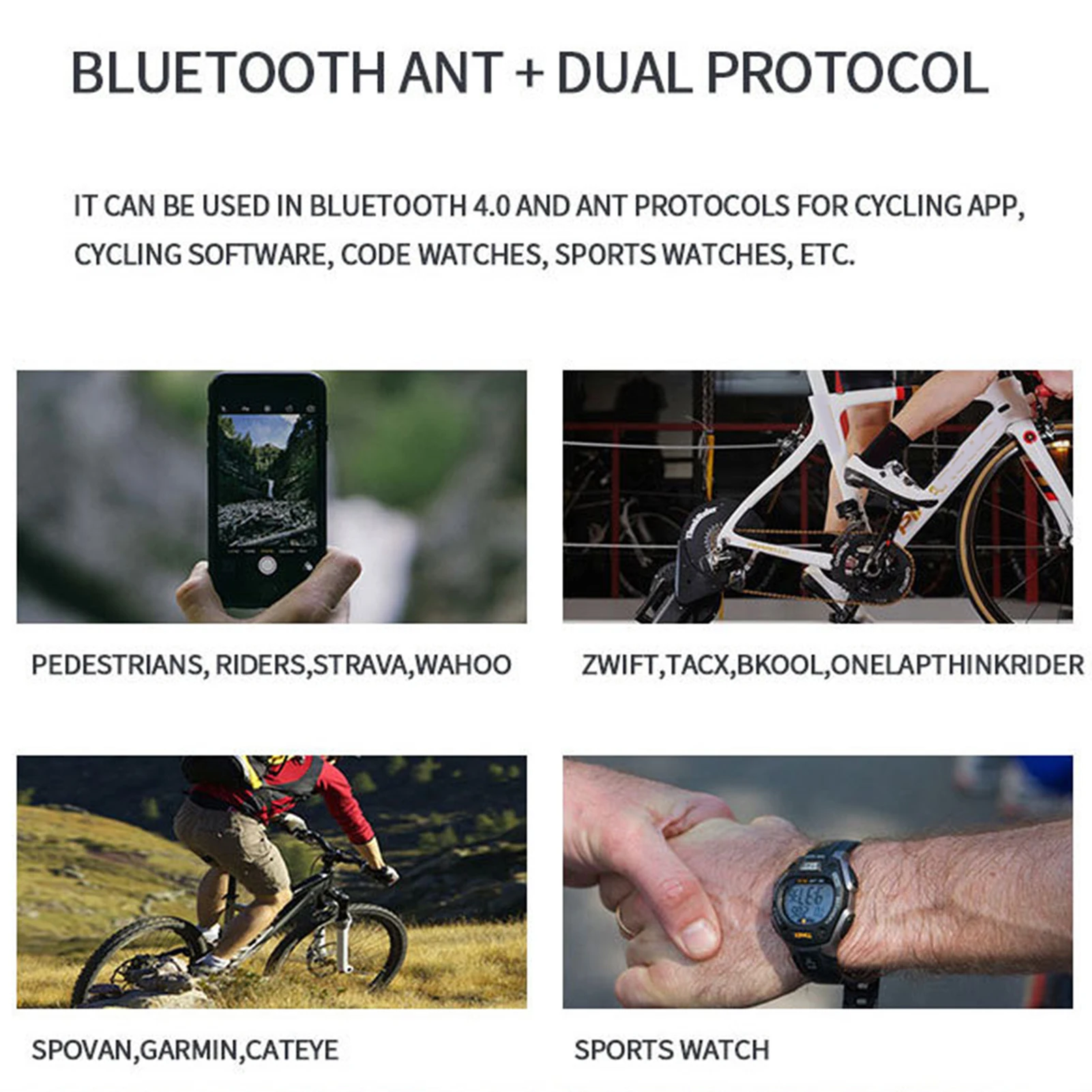 

1Set ABS Bike Cadence Sensor Waterproof ANT & Wireless Speed Sensor