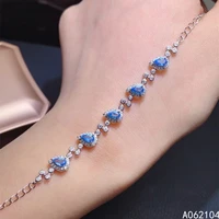 kjjeaxcmy fine jewelry 925 sterling silver inlaid natural blue topaz womens popular trendy water drop gem hand bracelet support
