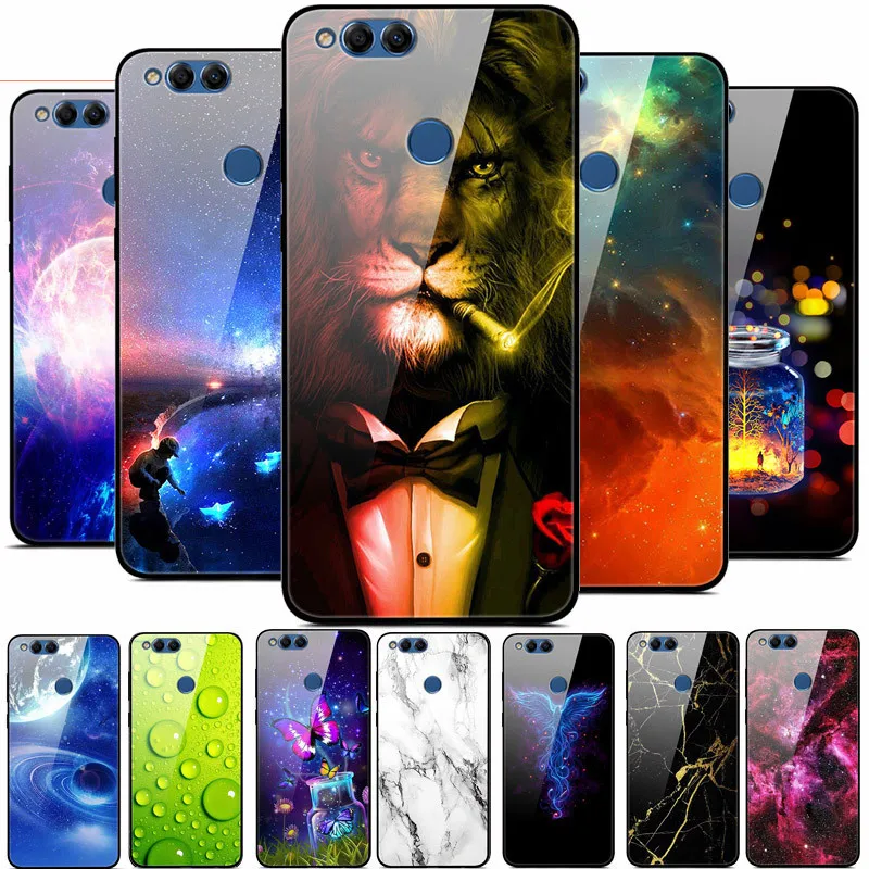 Чехол для Huawei honor 7X чехол из закаленного стекла с изображением планеты космоса