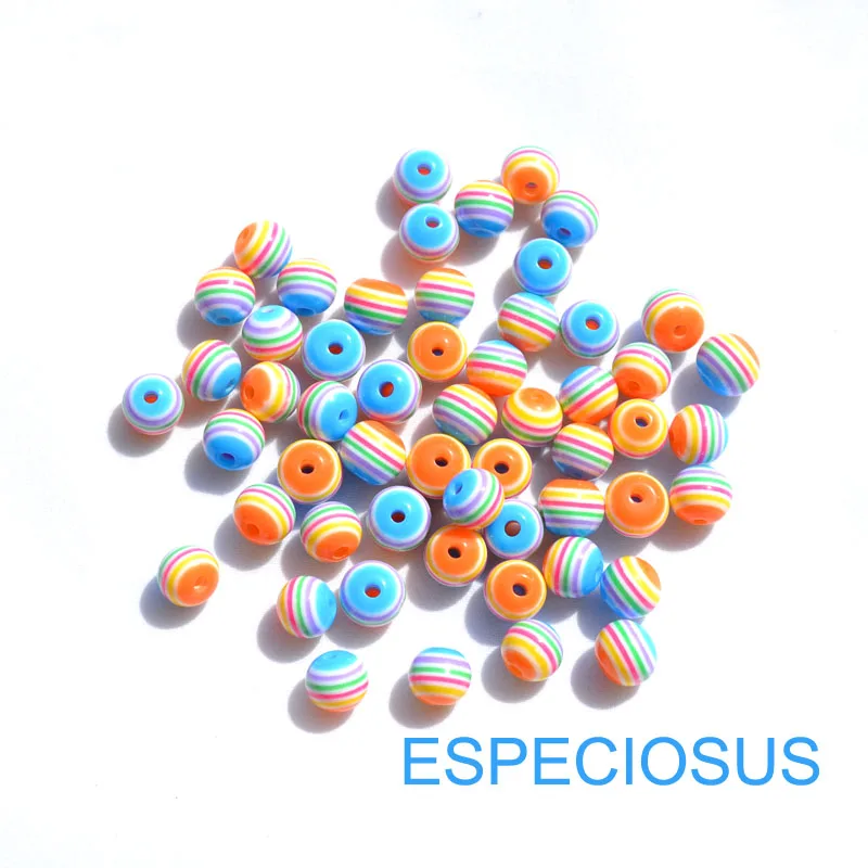 100 шт. круглые полимерные бусины в полоску 18 цветов 8 мм|round shape|striped beadsdiy bracelet accessories