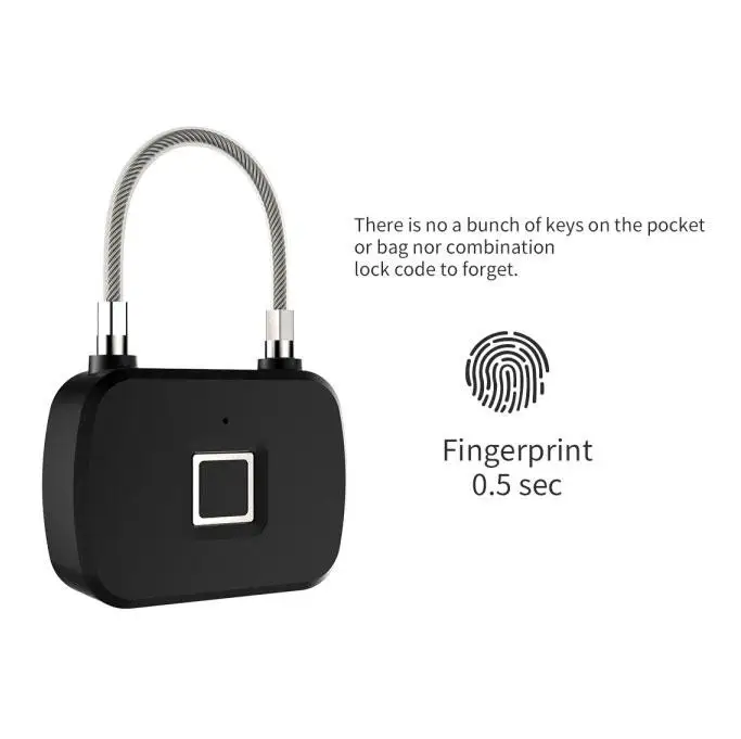 

Anti-Theft Security Padlock Door Luggage Case Lock Security Smart Lock Keyless Smart Lock Fingerprint sensor lock r57