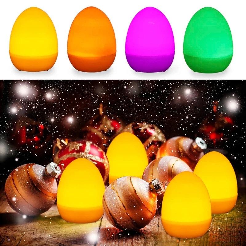 

12 Pcs LED Egg Night Lamp Table Lights Children Kids Gift Christmas Party Home Decoration