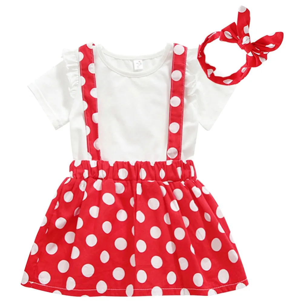 Girl Baby Birthday Clothes Cake Smash Outfit Polka Dot Outfit Cute Minnie Fancy Dress up Baby Girls Clothes Set Photography Prop - Цвет: B