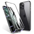 Магнитный адсорбционный чехол для iPhone 11 Pro Max XS Max XR X двойная сторона закаленное стекло металлический чехол для iPhone 12 7 8 Plus 13 Mini