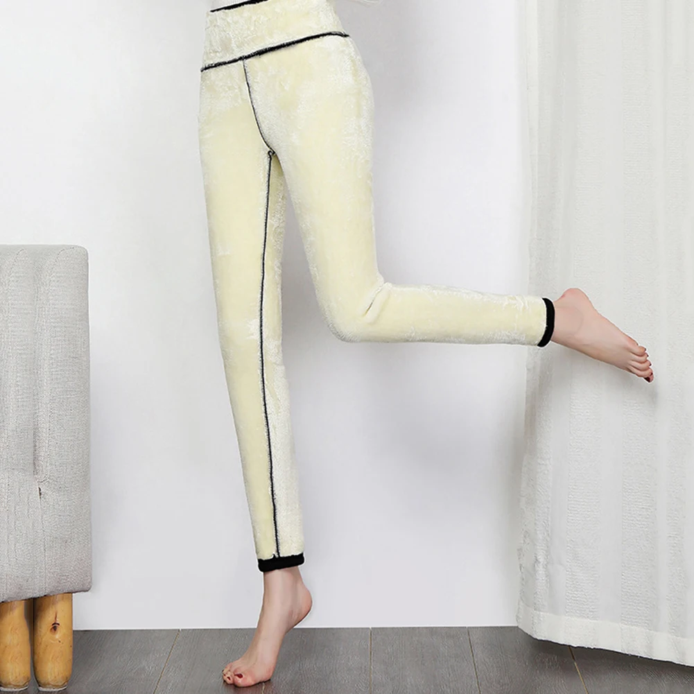 Женские модные леггинсы с флисовой подкладкой зимние теплые облегающие брюки