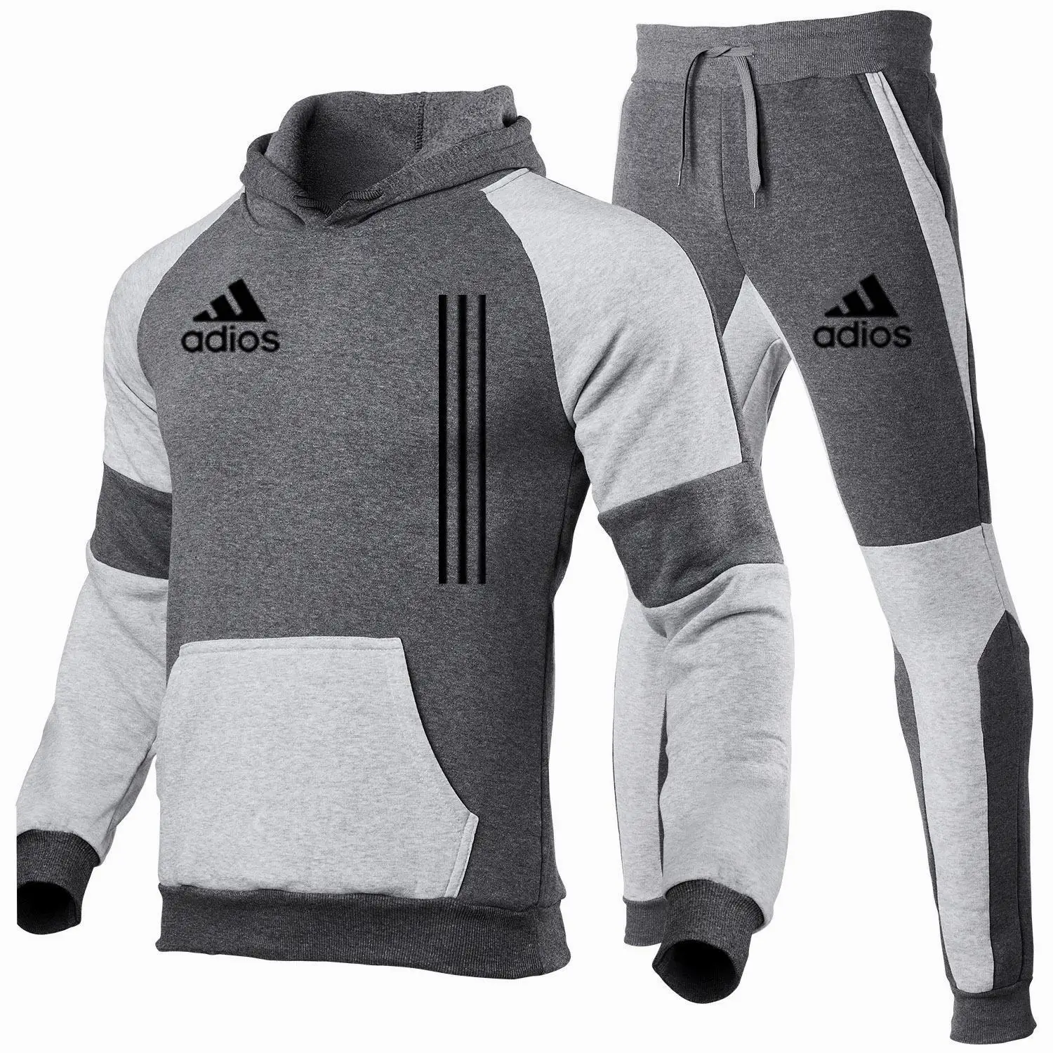 

Men's Hooded Suit Lace-up Sweatshirt, Sportswear, Two-Piece Sweater, Casual, Fall/winter 2021