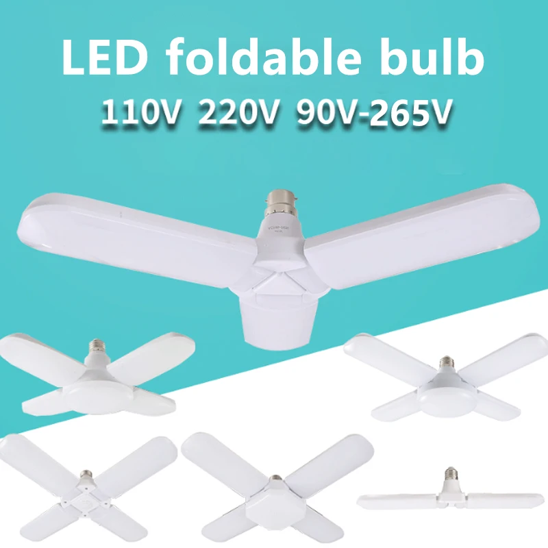 

Складной светодиодный лампы ночного НЛО вентилятор лампы гараж на рабочем месте склад прожектор лампада E27 AC90V-265V 3000K 6500K промышленное освещ...