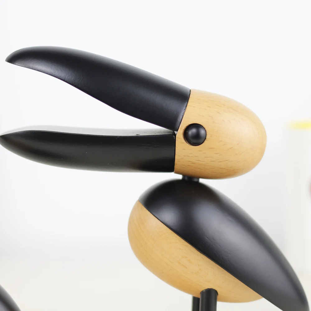 Новое поступление высокое качество бук дерево большой рот птица фигурка милые