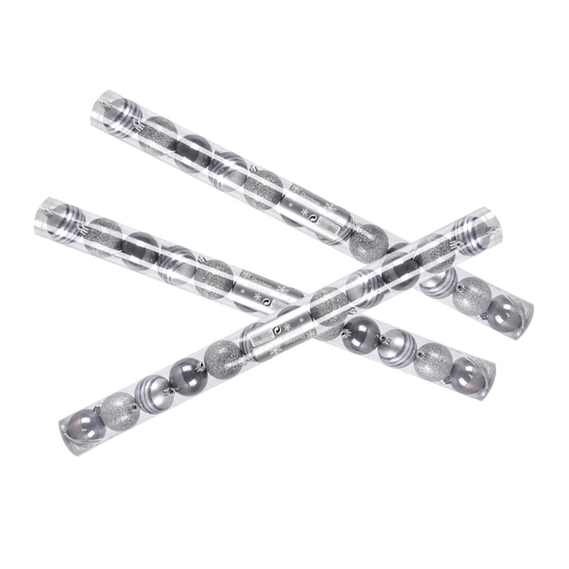 

Christmas decoration silver gray 5CM Christmas balls barreled ball pendants Christmas tree window decoration