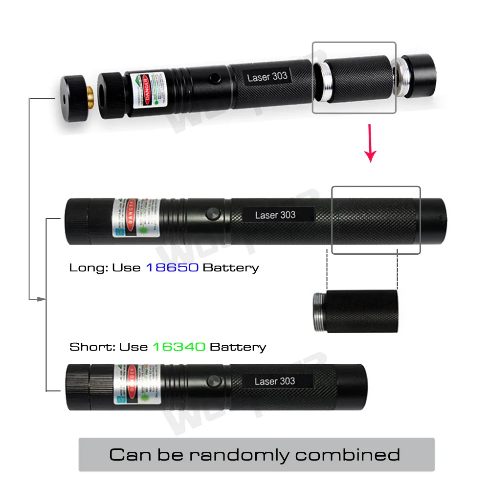 Лазерная указка высокой мощности лазерный прицел 303 ручка с регулируемым фокусом