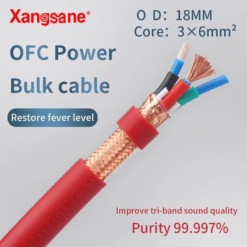 Xangsane M6 Hi Fi 4N провод из бескислородной Медь (OFC) Аудио оптом кабель Мощность Audiophile DIY
