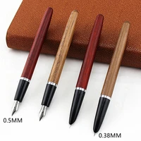 jinhao wood fountain pen 0 380 50 8mm iridium vulpen writing pluma feather parallel pen office school art supplies stylo