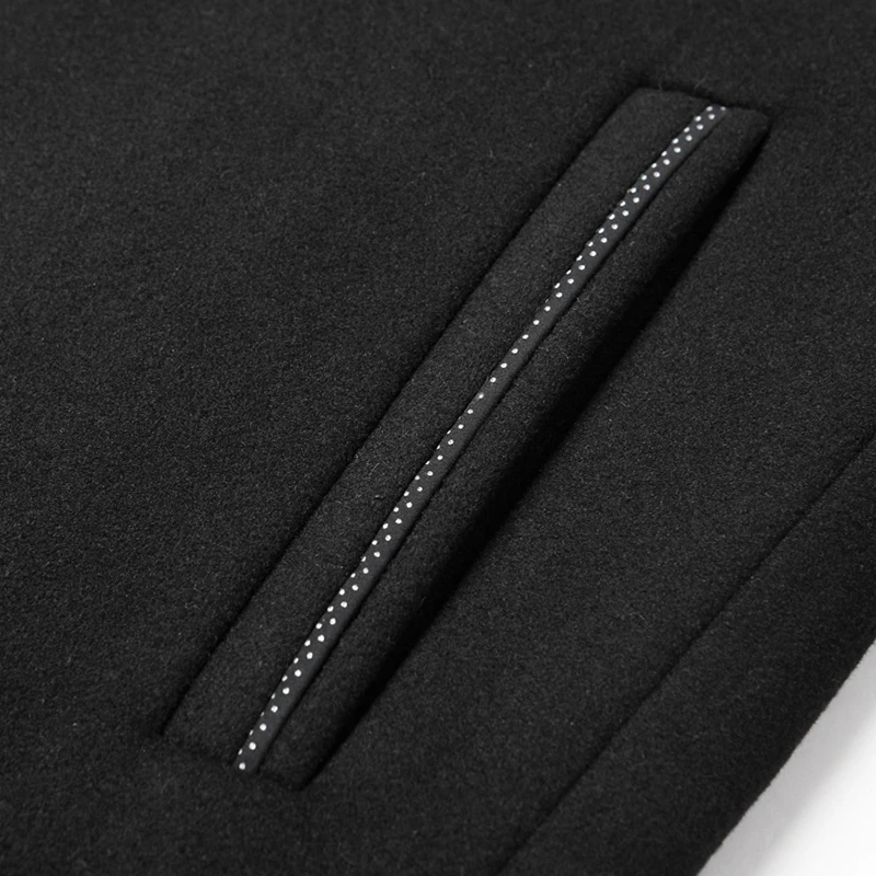 Мужское шерстяное пальто с воротником-стойкой на сезон весна-осень-зима - купить