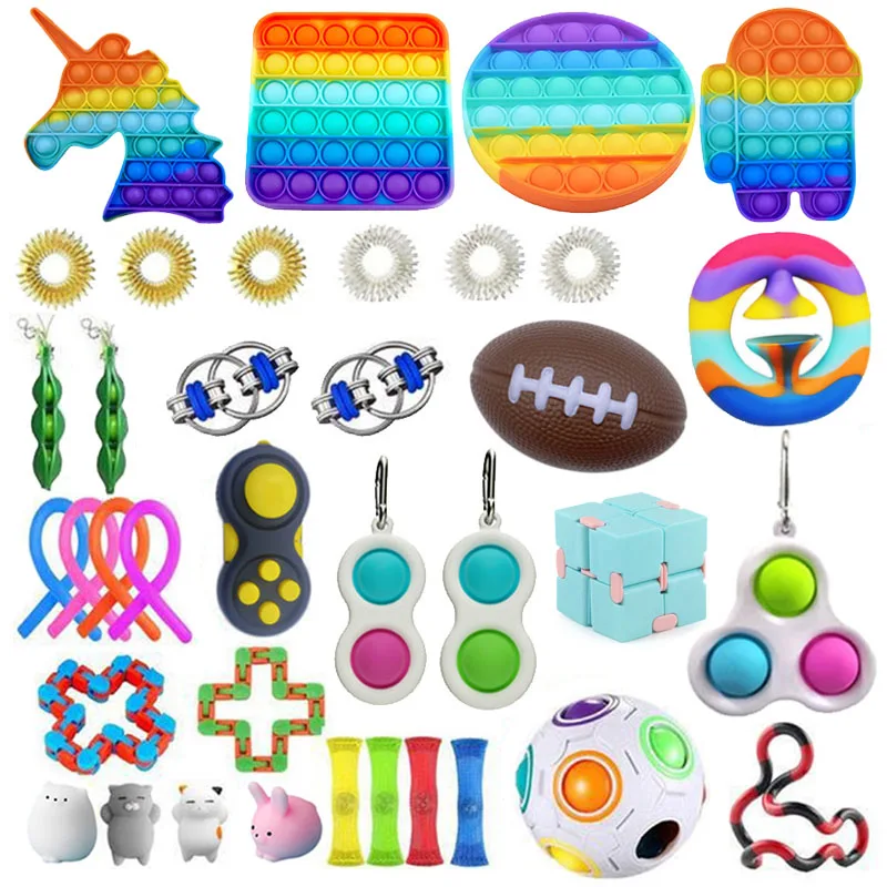 

Fidget Toys Anti Stress Set Strings Relief Pack Gift for Adults Children Figet Sensory Squishy Relief Antistress