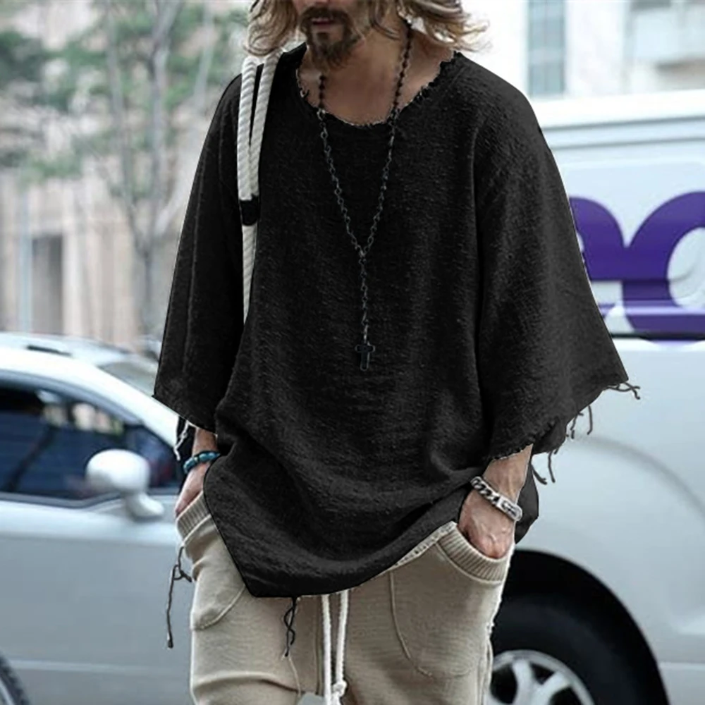 Осенний мужской свитер с длинным рукавом и круглым вырезом повседневный вязаный