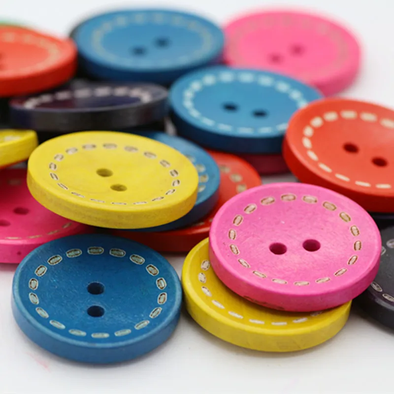 100 шт. кнопки деревянные пуговицы из натурального дерева для пошива Детский