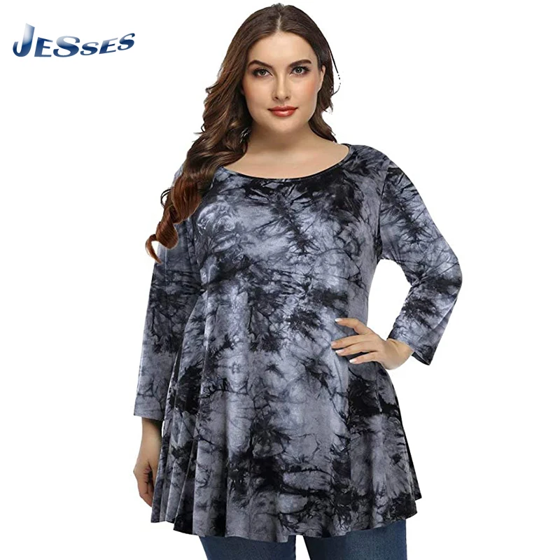 

Женский топ с длинным рукавом, модель 4XL, 5XL на весну и осень 2021 года, винтажный Топ в стиле ретро, Свободный Длинный топ