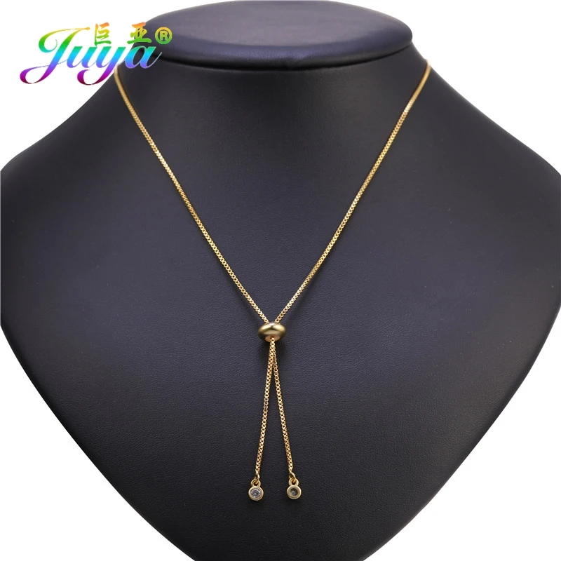 Женское Ожерелье Juya регулируемое колье-слайдер с радужными кристаллами