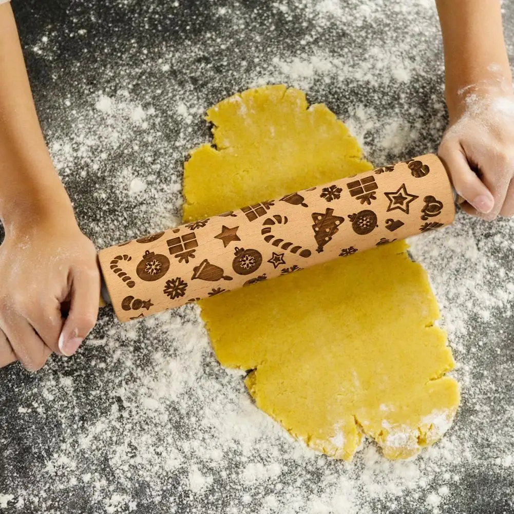 Снежинка Олень Рождество тиснение Скалка выпечки печенье лапша фондан пирог