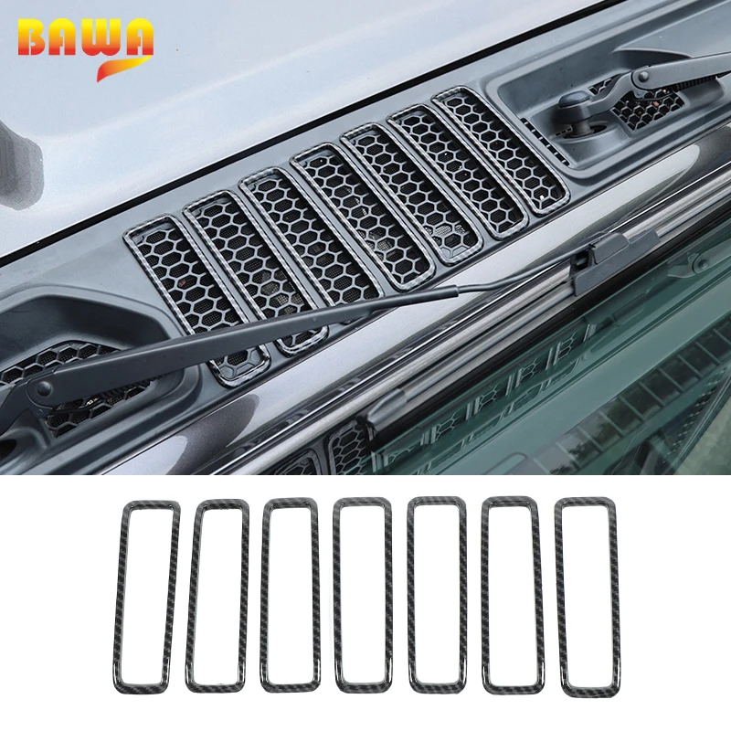 

BAWA Car Front Engine Hood Cover Air Inlet Decorative Ring Stickers Accessories For Jeep Wrangler JL 2018 2019