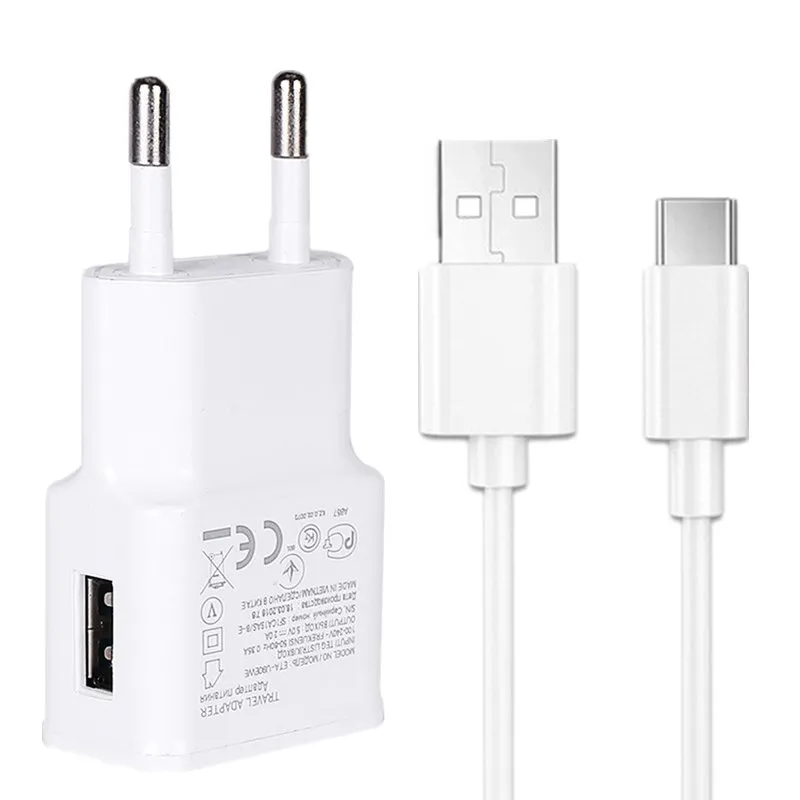 Быстрое зарядное устройство usb type-C адаптер для быстрой зарядки для Galaxy S10e S10 Plus S9 S8 Note 8 9 10 A20E A40 A50 кабель для зарядки - Тип штекера: Plug with Cable