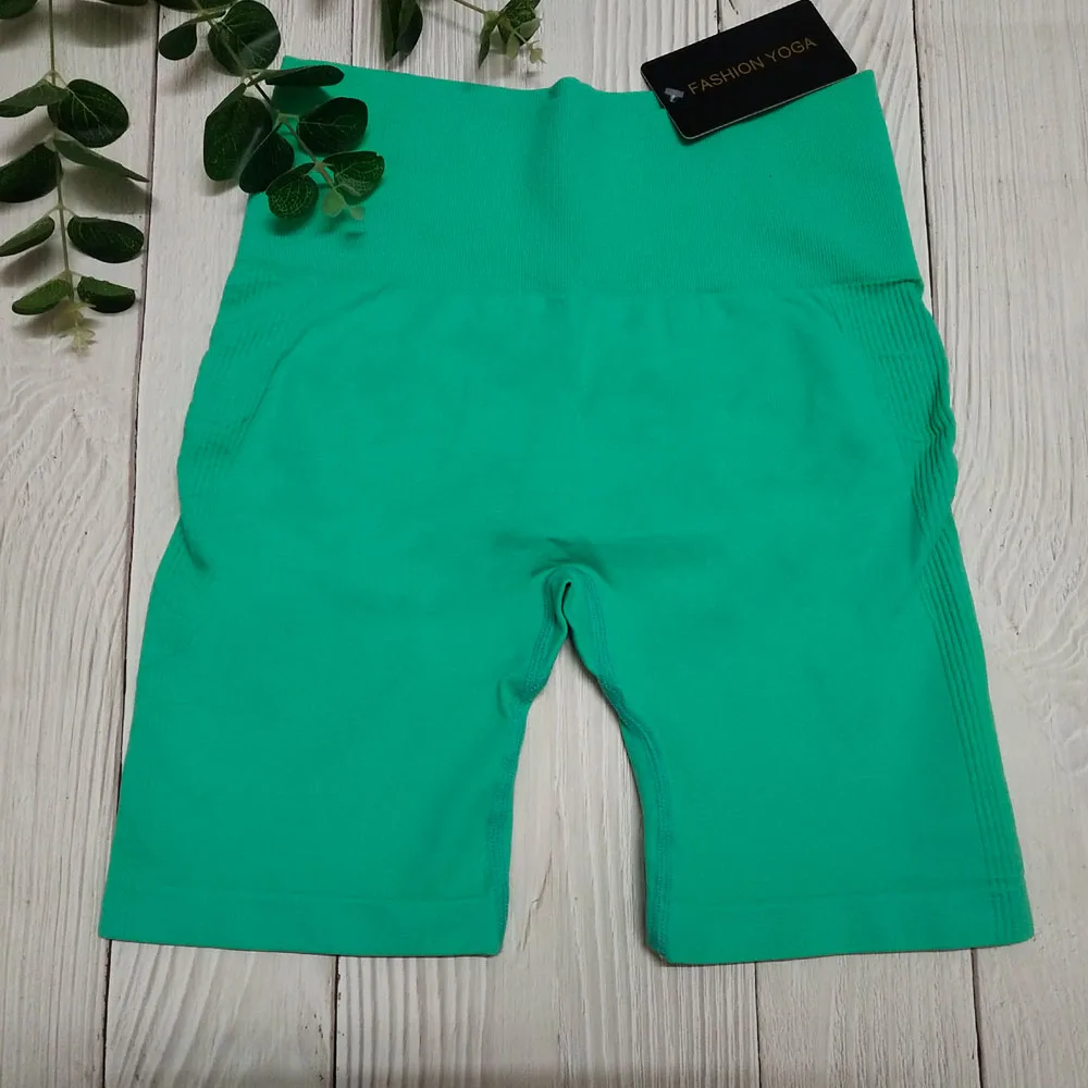 Бесшовные короткие леггинсы для тренировок с высокой талией шорты фитнеса и йоги