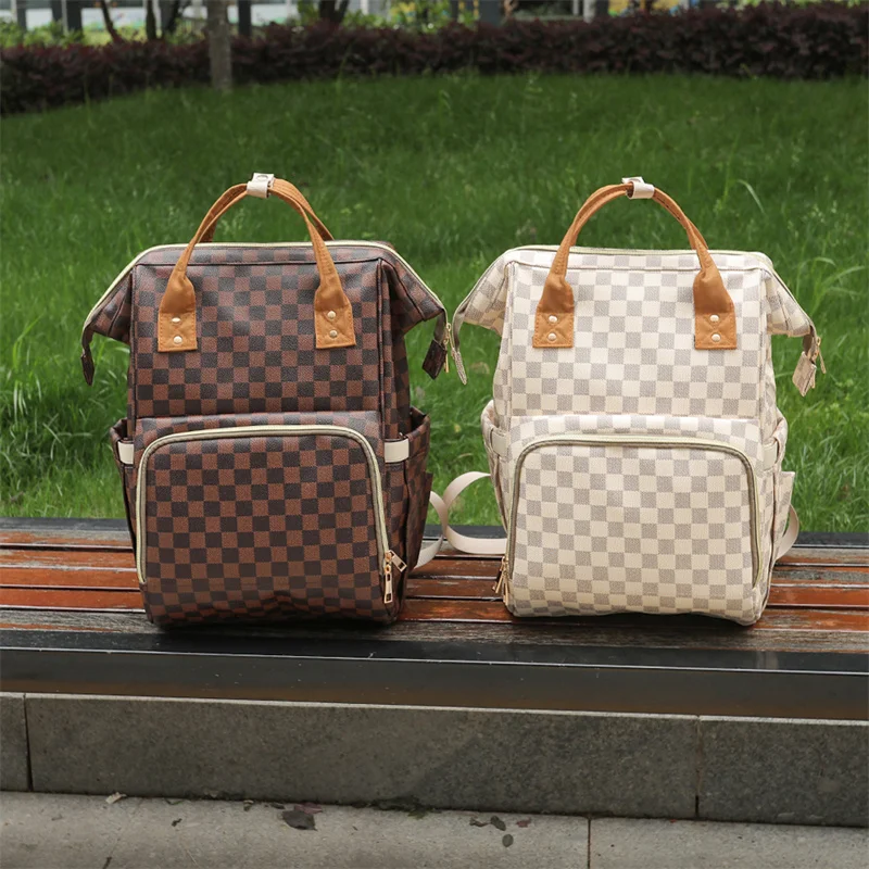 

Baby Bag Waterproof Check Diaper Bag Backpack Fashion Stroller Bag Mochila Maternidade Nappy Bag Mochila Maternal Diaper Bags
