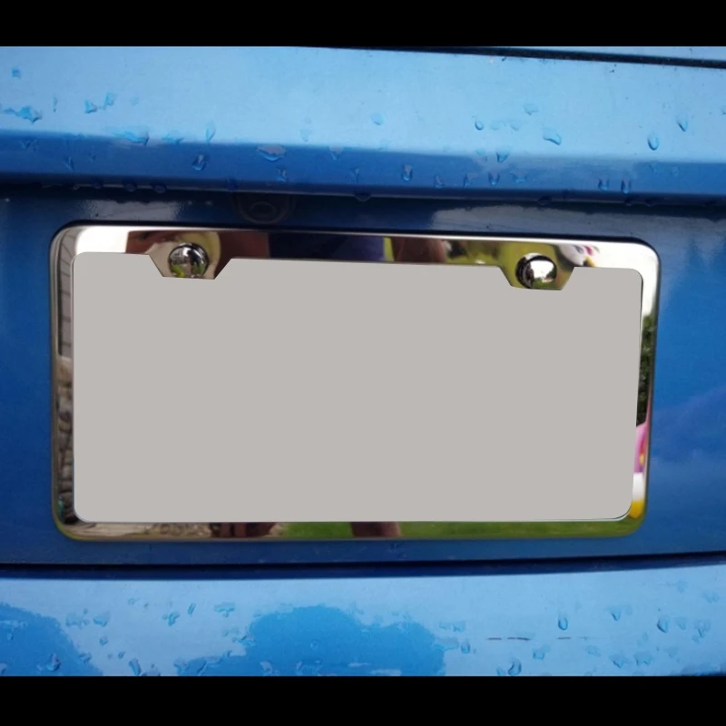 

Stainless Steel License Plate Frame 1 Pair with Screw Caps - 2-Hole, 12.2 Inch x 6.3 Inch, Silver
