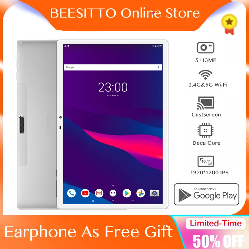 Новейшая модель 10 1 inch Tablet PC Deca Core размер экрана с двумя sim картами 4G телефон 6 ГБ + 128