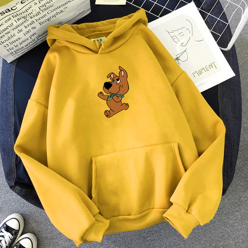 

2021 Oversize Cute Dog Print Sweatshirt Kawaii Hoodies Women Top Clothes Hoody Female Itself Winter Women Hoodies Full Sleeve