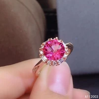 kjjeaxcmy fine exquisite jewelry 925 sterling silver inlaid natural pink topaz new female woman girl ring support detection