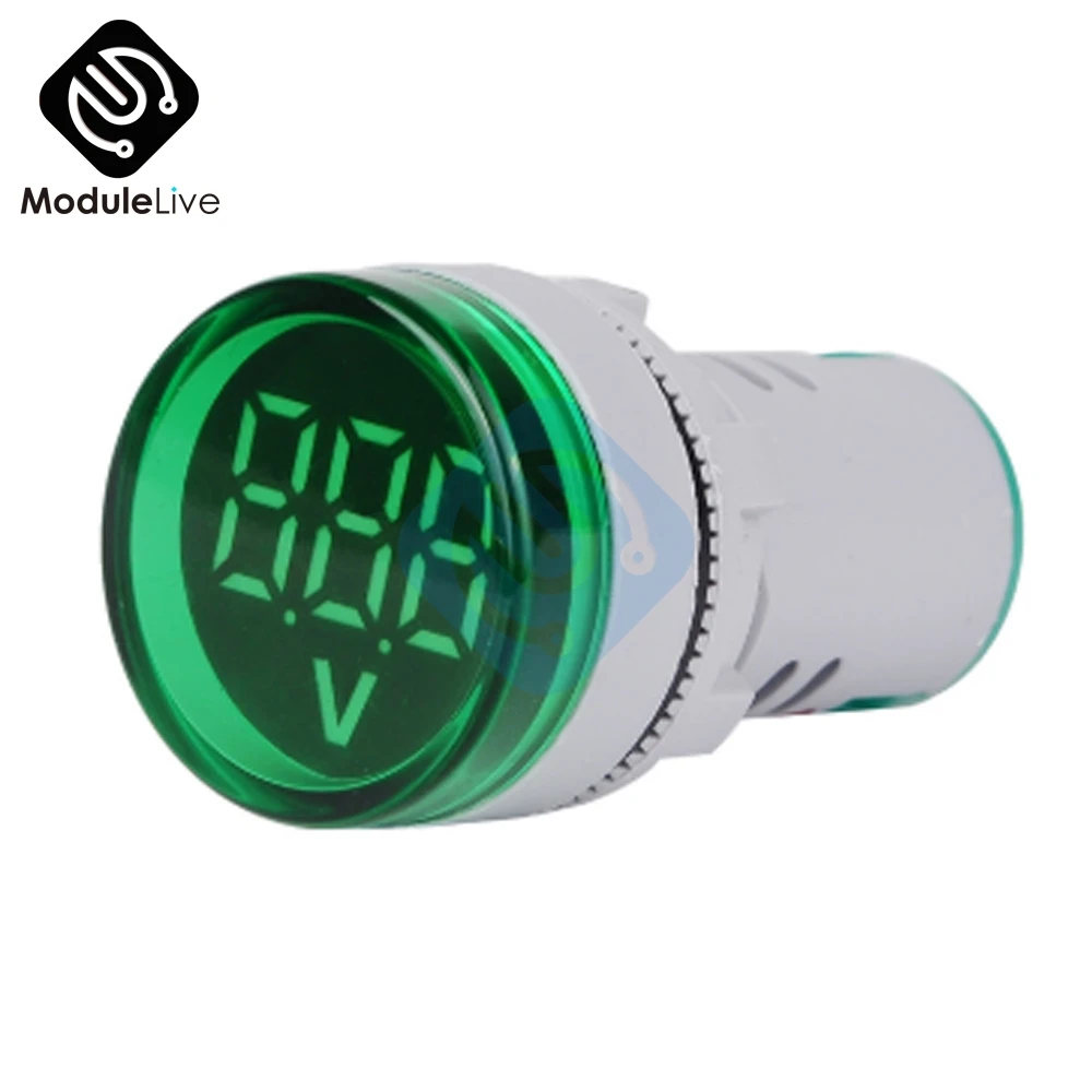 Вольтметр-измеритель напряжения Круглый квадратный ампер 22 мм 12 В 220 переменного