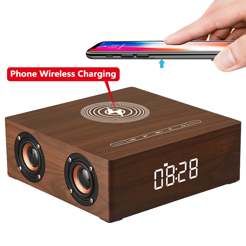 Q5A ретро дерево многофункциональный Bluetooth динамик будильник Беспроводное