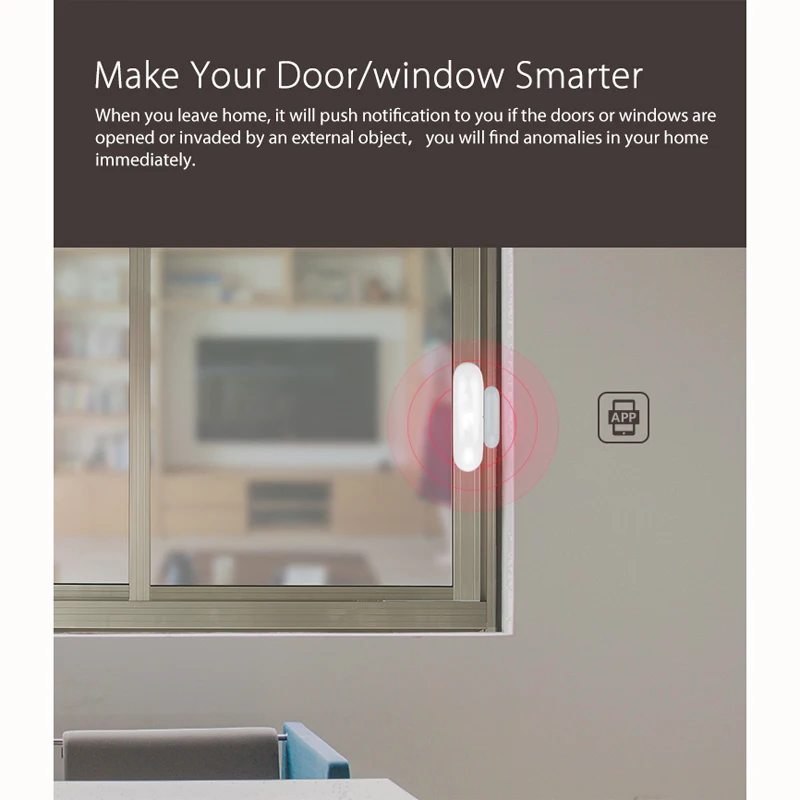 Умный wifi датчик двери окна магнитный замок сигнализация работает на tuya Smart life не