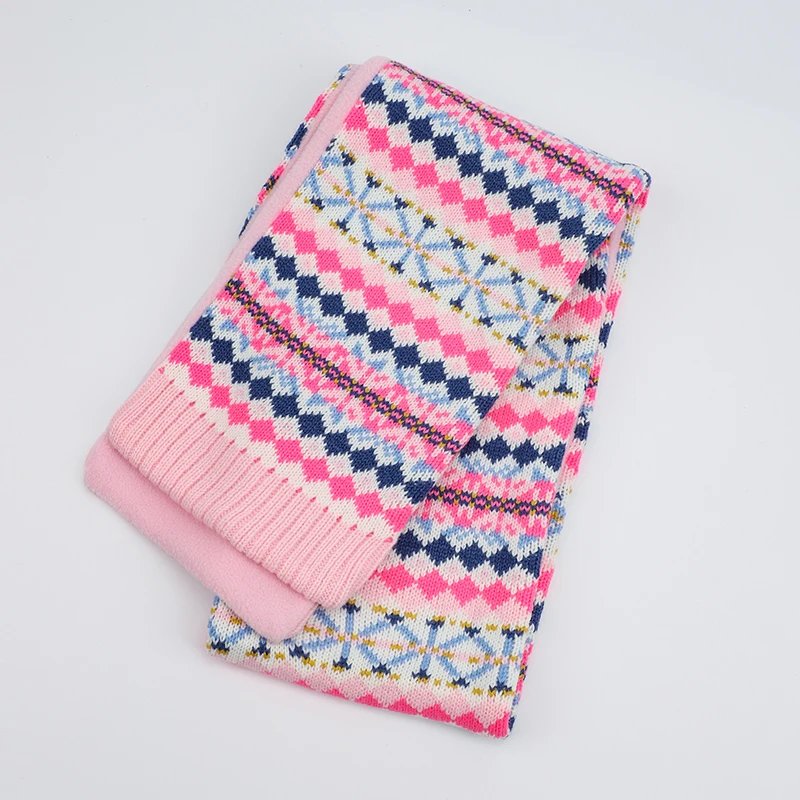 Шапка для девочек шарф набор зимняя шапка ушанка розовая акриловая флисовая