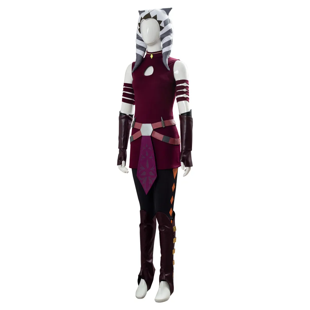 Костюм для косплея Ahsoka Tano из Звездных Войн полный комплект наряд Хэллоуина