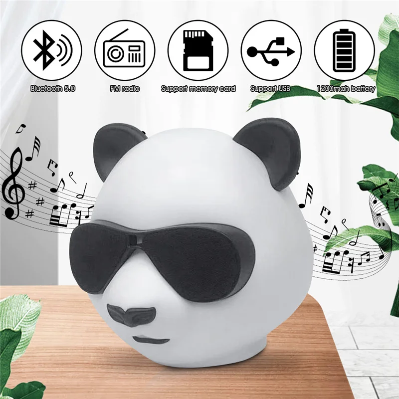 Panda Bluetooth Speaker Tandem Wireless Subwoofer 360-Degree Stereo Surround Sound Support AUX\TF\U Disk Creative Gift - купить по