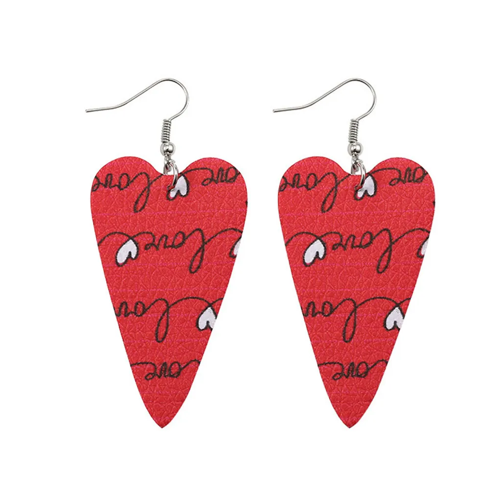 Женские серьги из искусственной кожи в горошек с принтом сердца|Серьги-подвески|