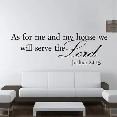 

Что касается меня и моего дома, мы будем обслуживать лорд стены, Арт, цитаты, настенные наклейки, Библия, наклейки со стихами из Библии, Совре...